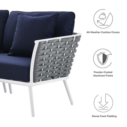 Modway Furniture Stance 9 Piece Aluminum Outdoor Patio Aluminum Sectional Sofa Set by Modway - EEI-5758-WHI-GRY