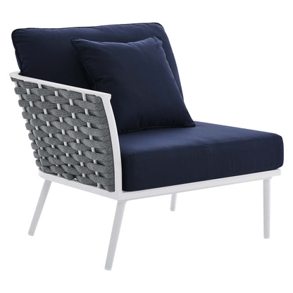 Modway Furniture Stance 9 Piece Aluminum Outdoor Patio Aluminum Sectional Sofa Set by Modway - EEI-5758-WHI-GRY