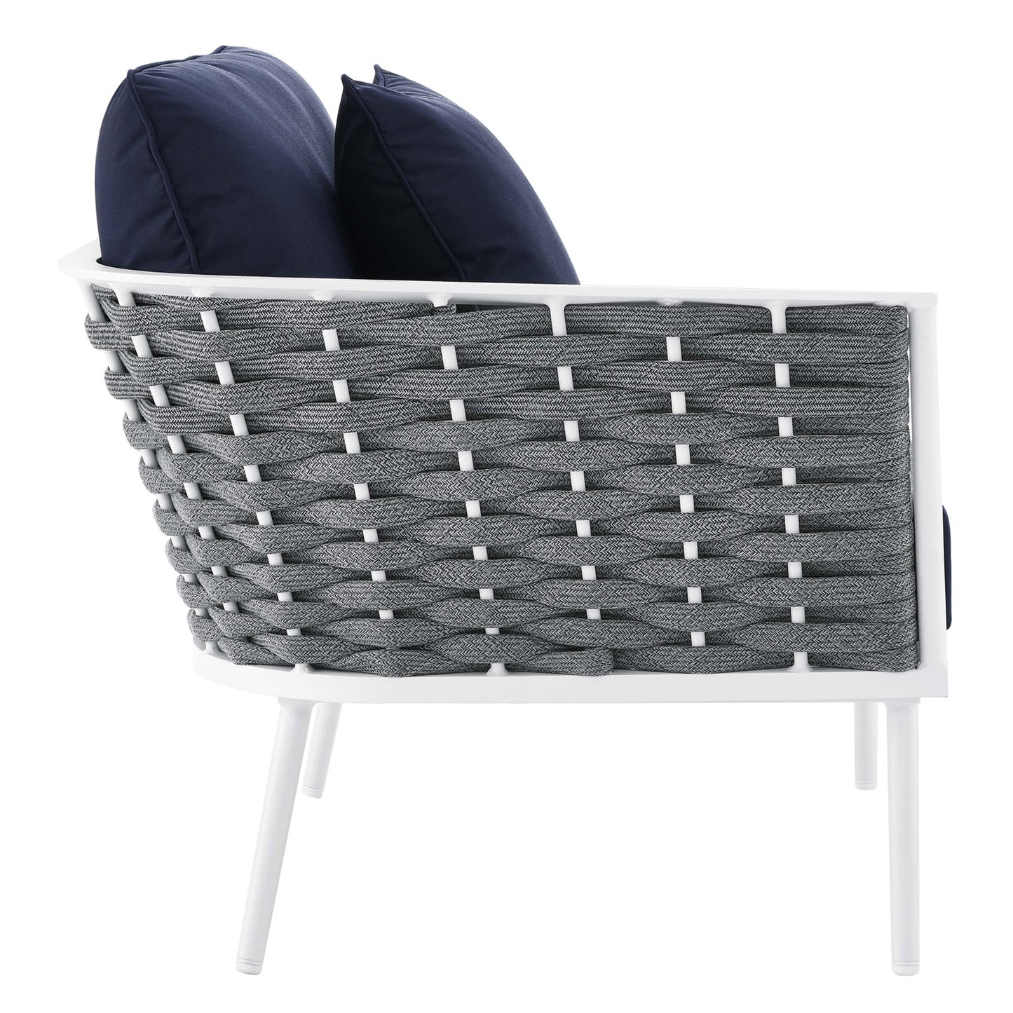 Modway Furniture Stance 9 Piece Aluminum Outdoor Patio Aluminum Sectional Sofa Set by Modway - EEI-5758-WHI-GRY
