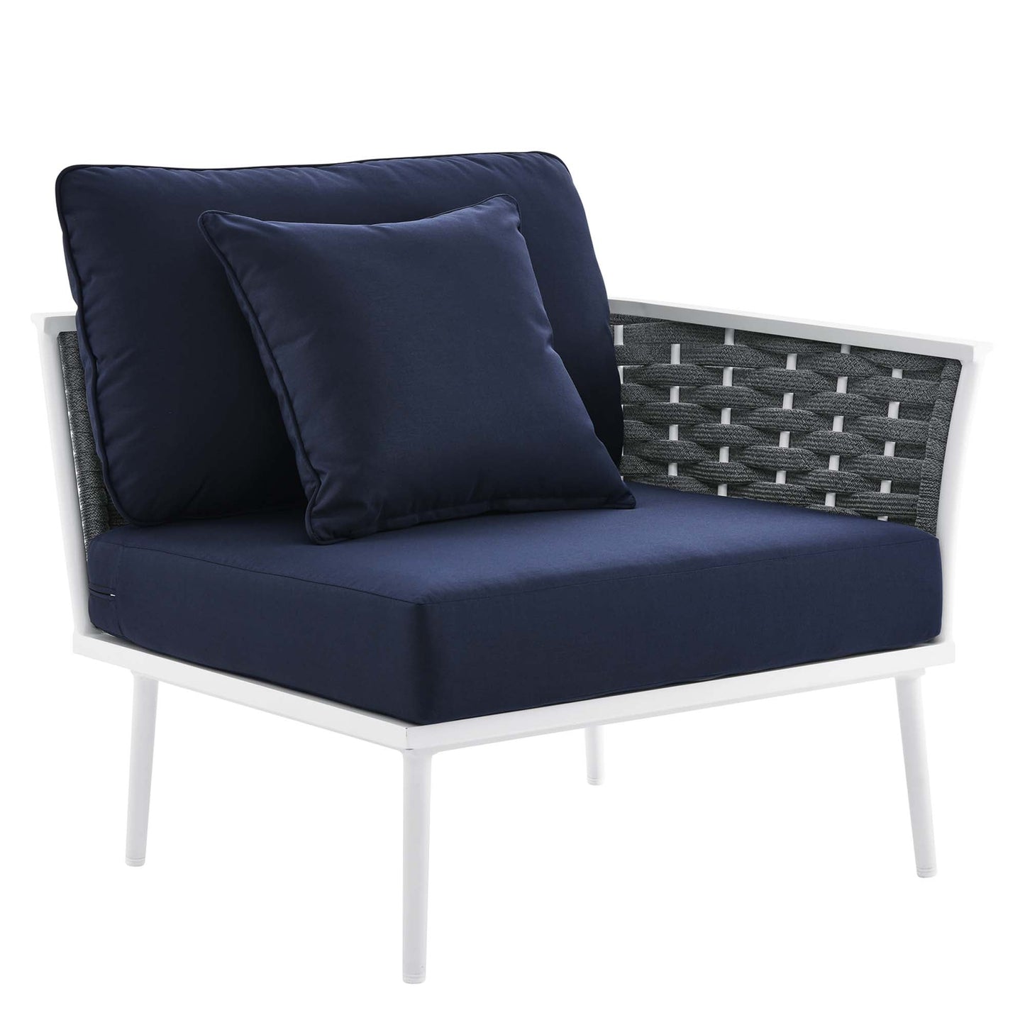 Modway Furniture Stance 9 Piece Aluminum Outdoor Patio Aluminum Sectional Sofa Set by Modway - EEI-5758-WHI-GRY