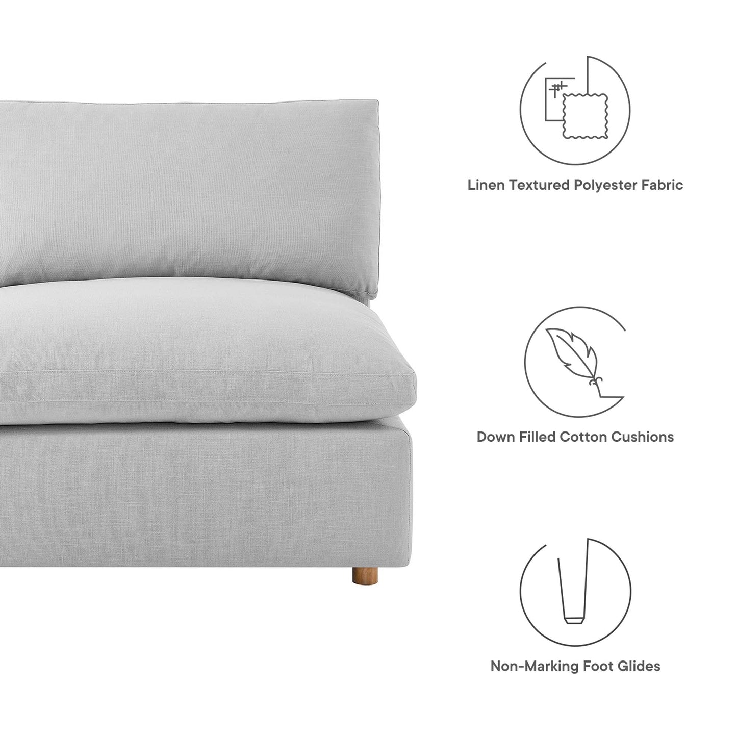 Modway Furniture Commix 6-Piece Down Filled Overstuffed Sectional Sofa by Modway – EEI-5761