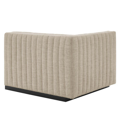 Modway Furniture Conjure Channel Tufted Upholstered Fabric Loveseat - Modern Elegance for Your Living Room Oasis - EEI-5786-BLK-WHI