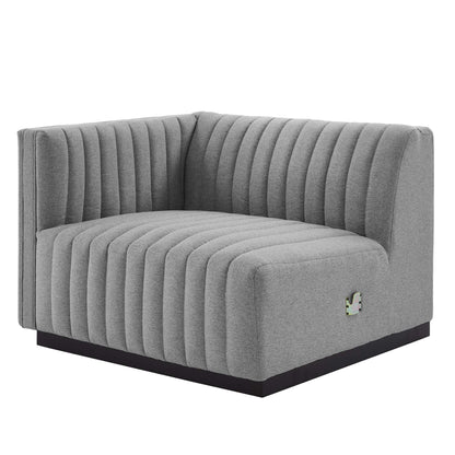 Modway Furniture Conjure Channel Tufted Upholstered Fabric Loveseat - Modern Elegance for Your Living Room Oasis - EEI-5786-BLK-WHI