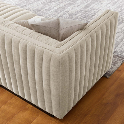 Modway Furniture Conjure Channel Tufted Upholstered Fabric Sofa by Modway - EEI-5787-BLK-LGR
