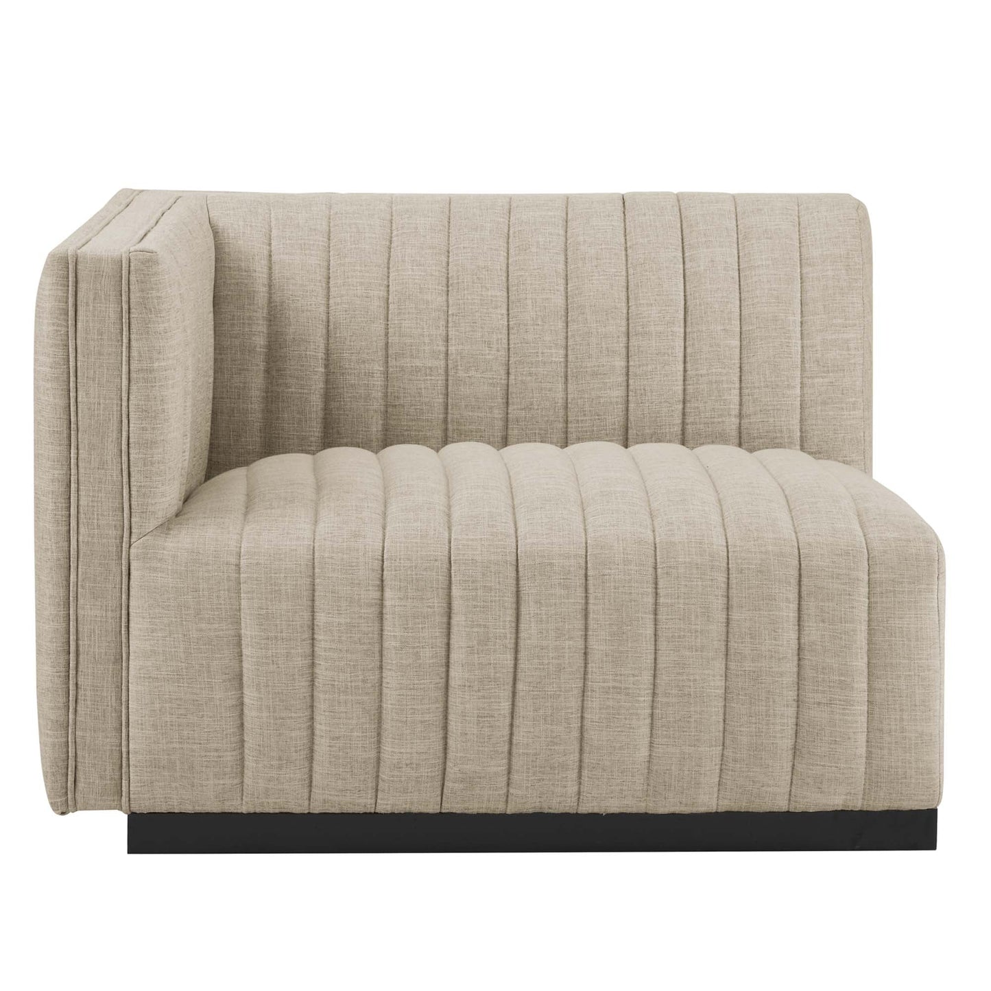 Modway Furniture Conjure Channel Tufted Upholstered Fabric Sofa by Modway - EEI-5787-BLK-LGR
