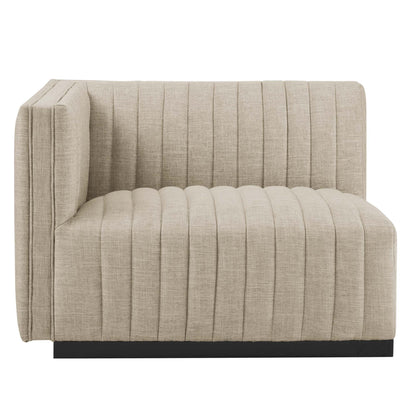 Modway Furniture Conjure Channel Tufted Upholstered Fabric Sofa by Modway - EEI-5787-BLK-LGR