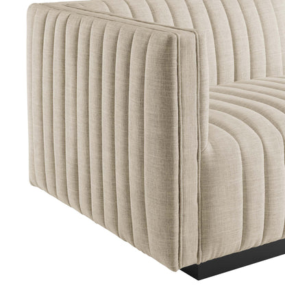 Modway Furniture Conjure Channel Tufted Upholstered Fabric Sofa by Modway - EEI-5787-BLK-LGR