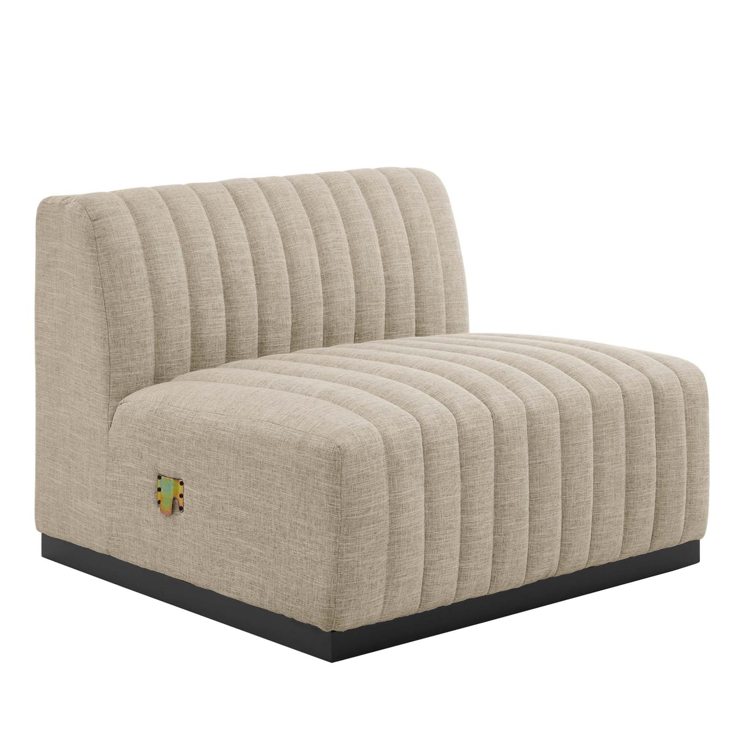 Modway Furniture Conjure Channel Tufted Upholstered Fabric Sofa by Modway - EEI-5787-BLK-LGR