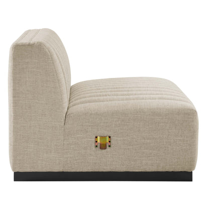 Modway Furniture Conjure Channel Tufted Upholstered Fabric Sofa by Modway - EEI-5787-BLK-LGR