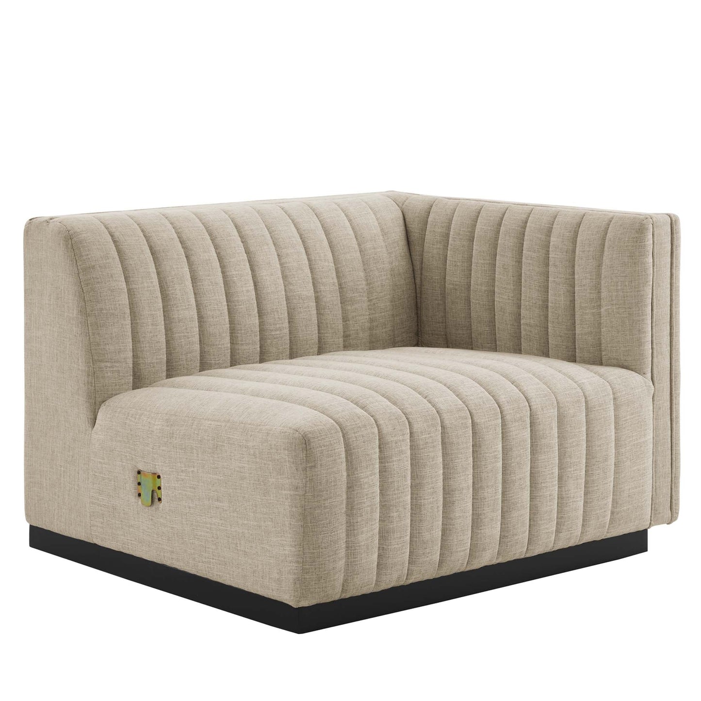 Modway Furniture Conjure Channel Tufted Upholstered Fabric Sofa by Modway - EEI-5787-BLK-LGR