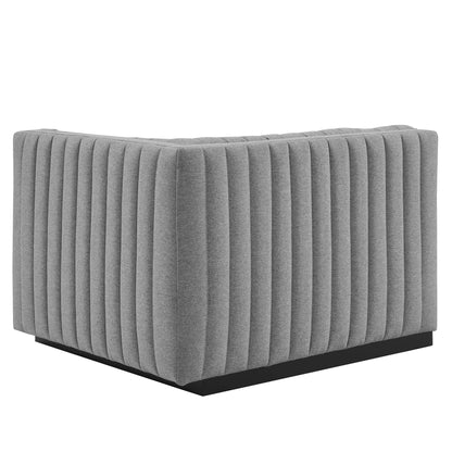 Modway Furniture Conjure Channel Tufted Upholstered Fabric Sofa by Modway - EEI-5787-BLK-LGR