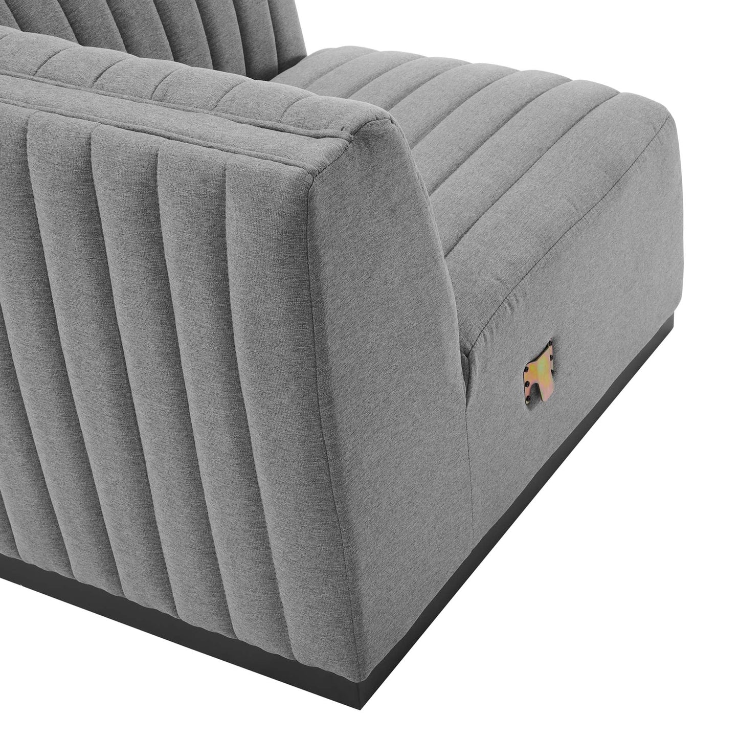 Modway Furniture Conjure Channel Tufted Upholstered Fabric Sofa by Modway - EEI-5787-BLK-LGR