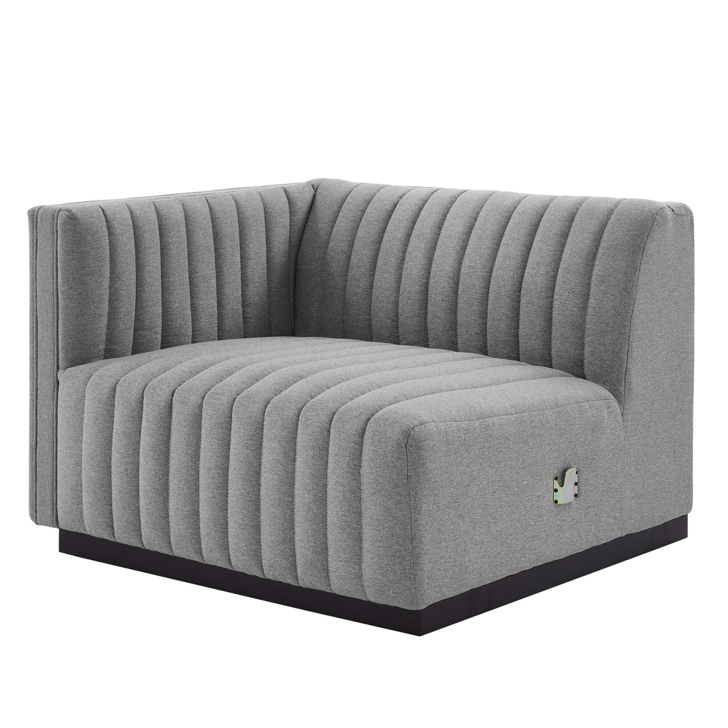 Modway Furniture Conjure Channel Tufted Upholstered Fabric Sofa by Modway - EEI-5787-BLK-LGR