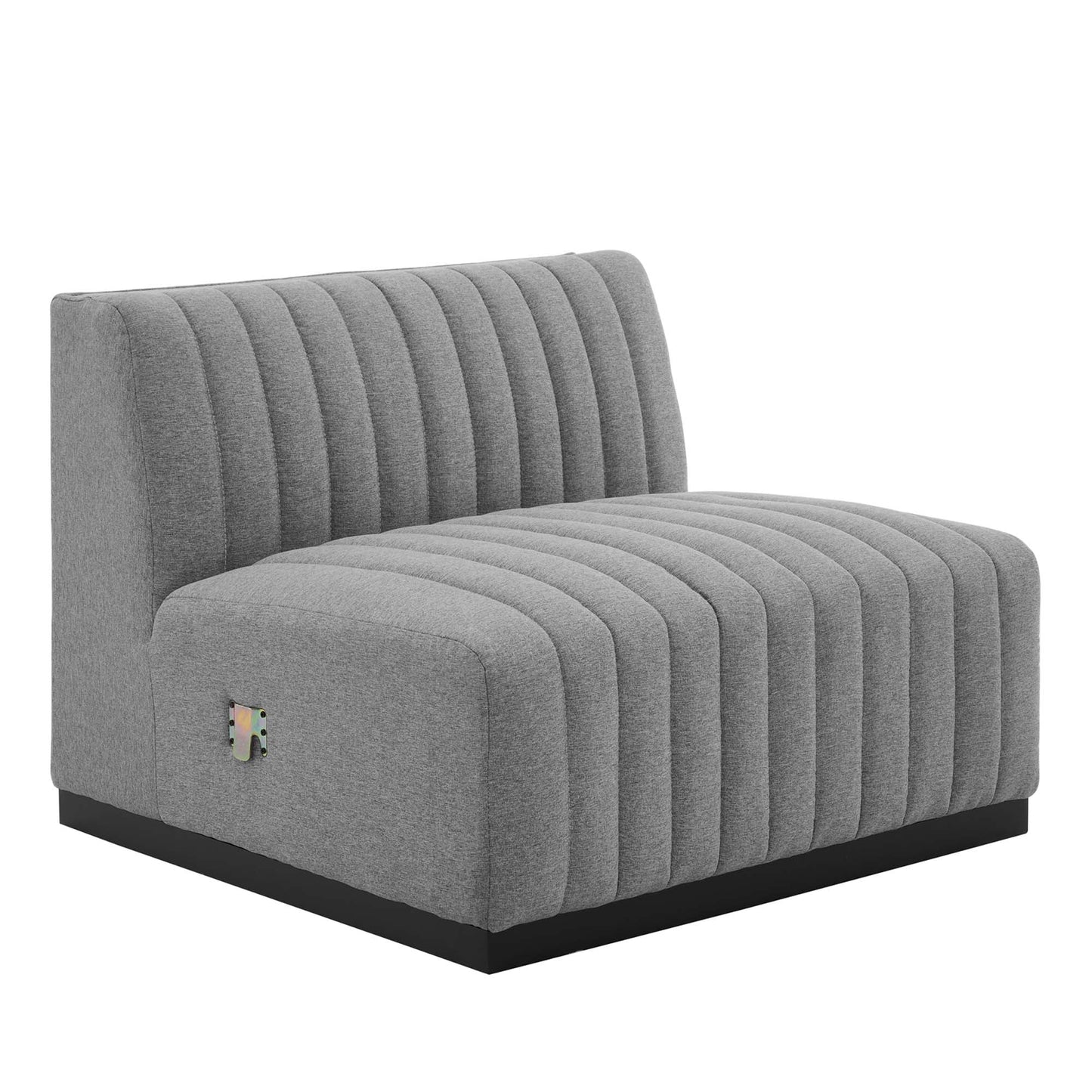 Modway Furniture Conjure Channel Tufted Upholstered Fabric Sofa by Modway - EEI-5787-BLK-LGR