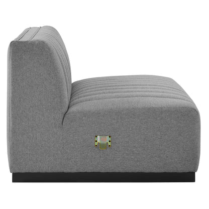 Modway Furniture Conjure Channel Tufted Upholstered Fabric Sofa by Modway - EEI-5787-BLK-LGR