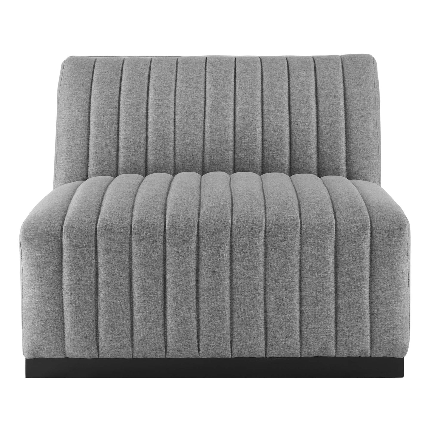 Modway Furniture Conjure Channel Tufted Upholstered Fabric Sofa by Modway - EEI-5787-BLK-LGR