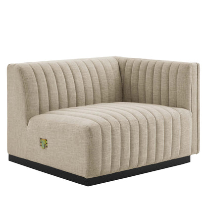Modway Furniture Conjure 5-Piece Channel Tufted Upholstered Fabric Sectional by Modway – EEI-5796