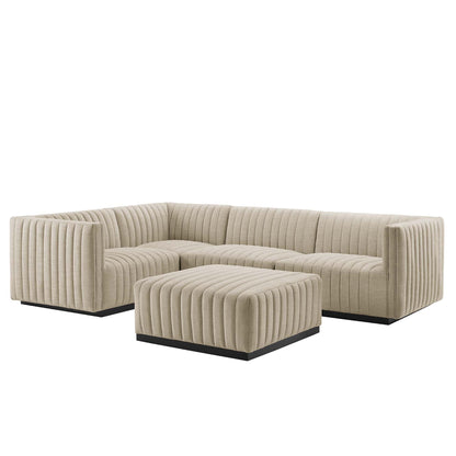 Modway Furniture Conjure 5-Piece Channel Tufted Upholstered Fabric Sectional by Modway – EEI-5796