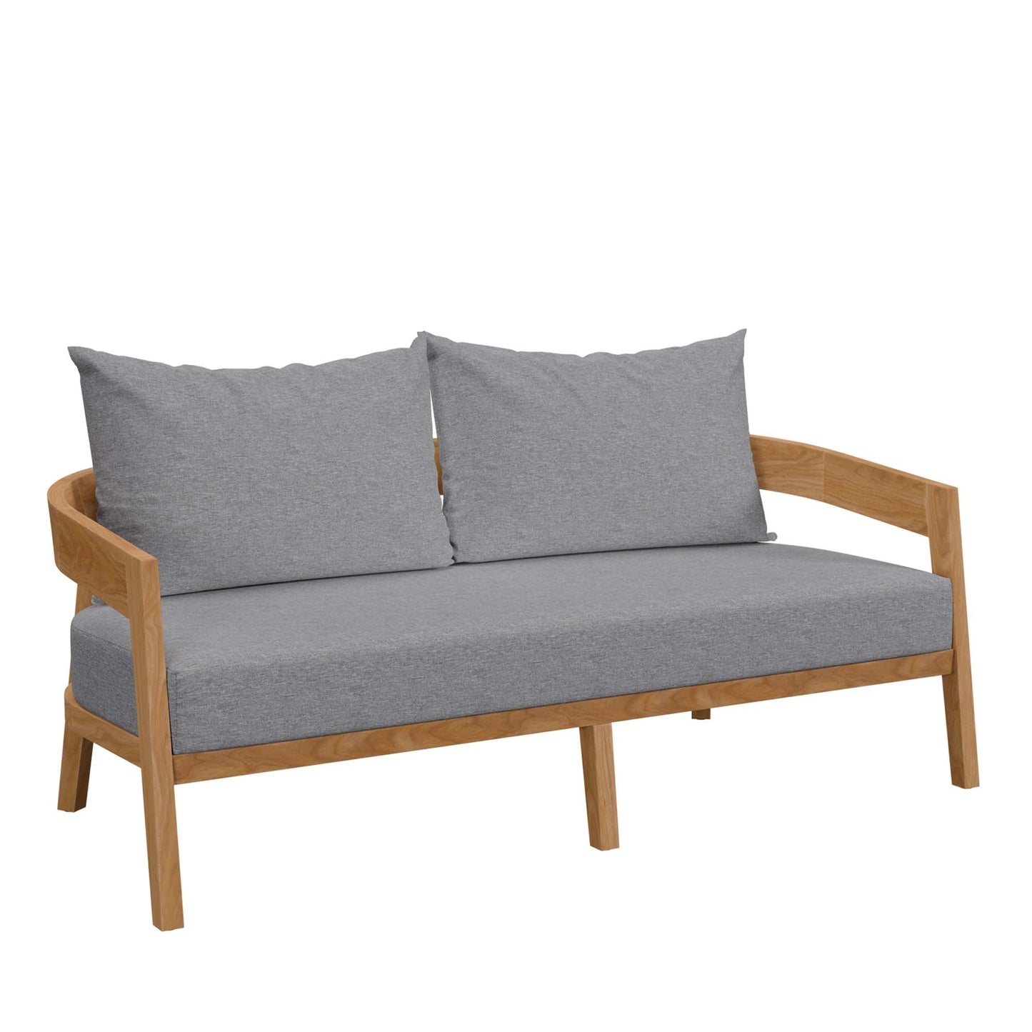 Modway Furniture Brisbane 3-Piece Teak Wood Outdoor Patio Set by Modway - EEI-5834-NAT-GRY