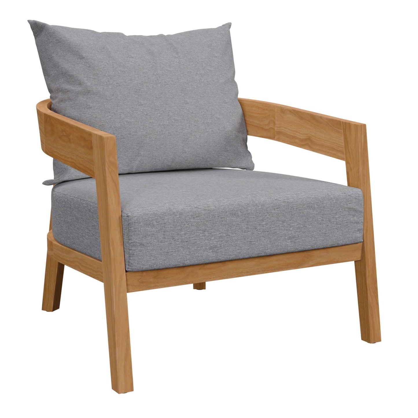 Modway Furniture Brisbane 3-Piece Teak Wood Outdoor Patio Set by Modway - EEI-5834-NAT-GRY