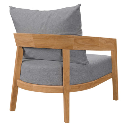 Modway Furniture Brisbane 3-Piece Teak Wood Outdoor Patio Set by Modway - EEI-5834-NAT-GRY