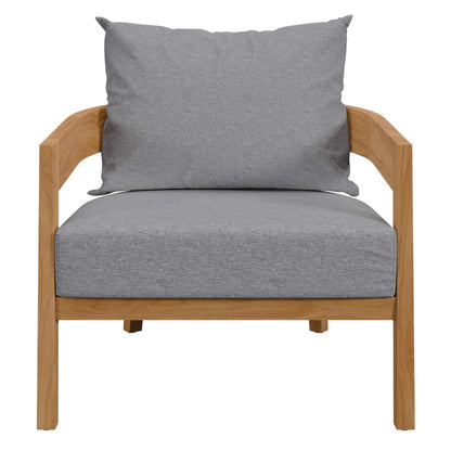 Modway Furniture Brisbane 3-Piece Teak Wood Outdoor Patio Set by Modway - EEI-5834-NAT-GRY