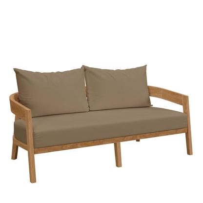 Modway Furniture Brisbane 3-Piece Teak Wood Outdoor Patio Set by Modway - EEI-5834-NAT-GRY