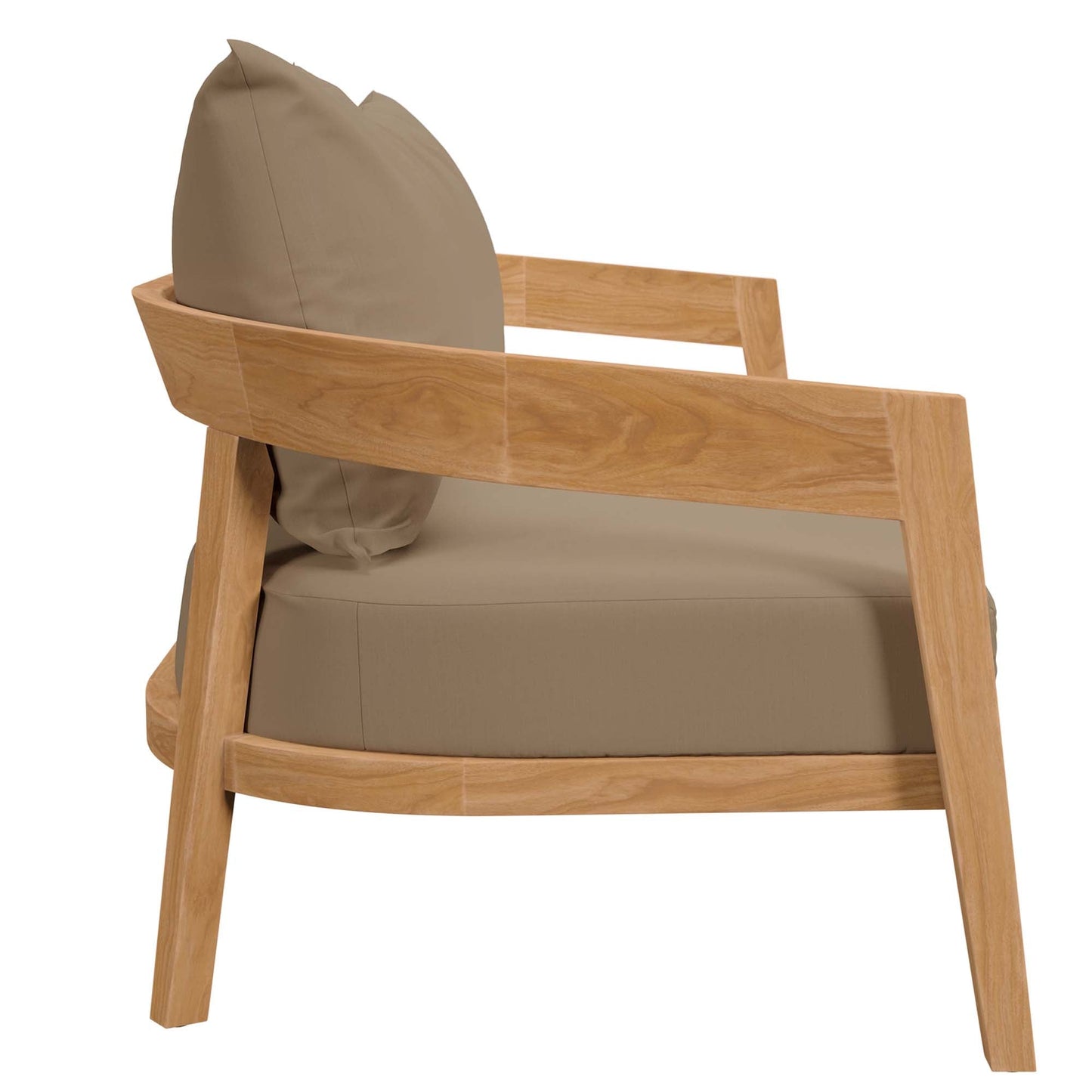 Modway Furniture Brisbane 3-Piece Teak Wood Outdoor Patio Set by Modway - EEI-5834-NAT-GRY