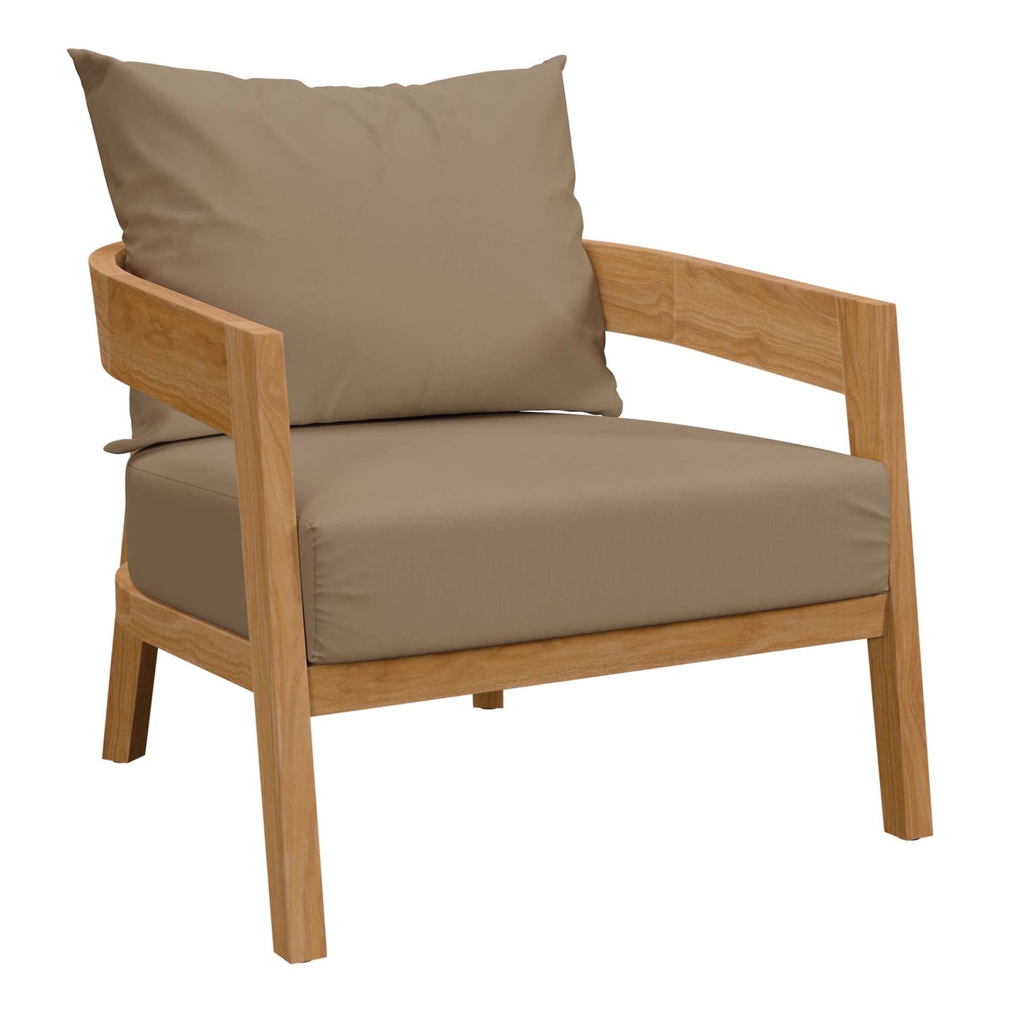 Modway Furniture Brisbane 3-Piece Teak Wood Outdoor Patio Set by Modway - EEI-5834-NAT-GRY