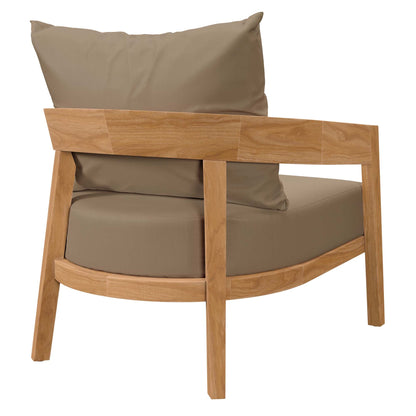 Modway Furniture Brisbane 3-Piece Teak Wood Outdoor Patio Set by Modway - EEI-5834-NAT-GRY
