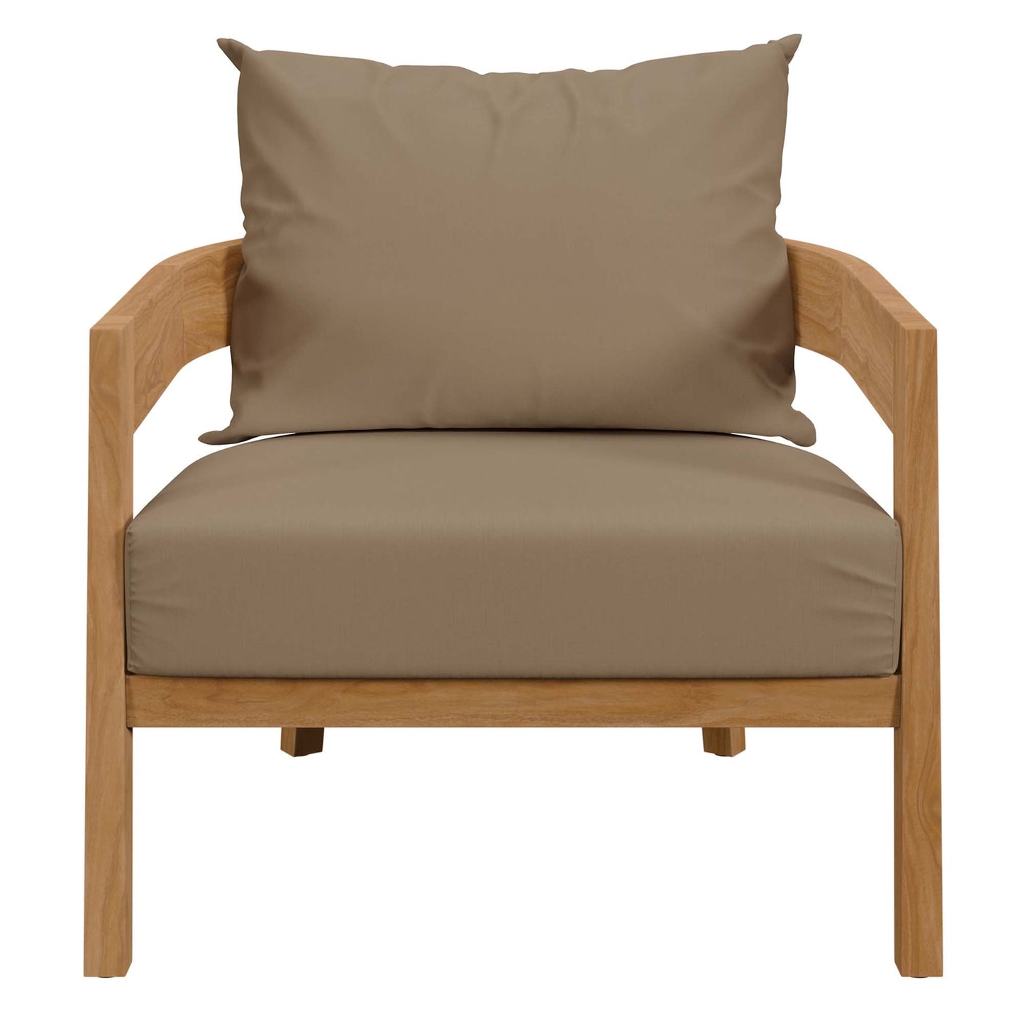 Modway Furniture Brisbane 3-Piece Teak Wood Outdoor Patio Set by Modway - EEI-5834-NAT-GRY