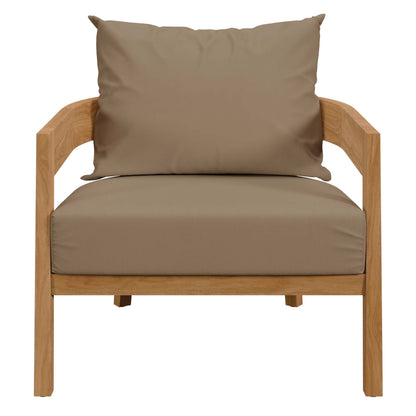Modway Furniture Brisbane 3-Piece Teak Wood Outdoor Patio Set by Modway - EEI-5834-NAT-GRY