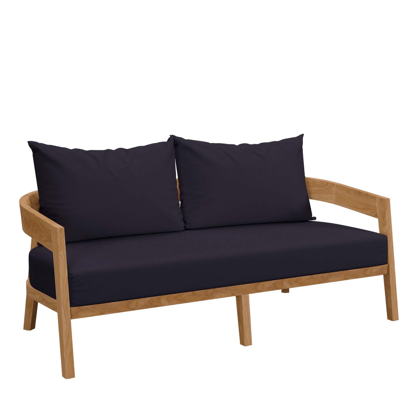 Modway Furniture Brisbane 3-Piece Teak Wood Outdoor Patio Set by Modway - EEI-5834-NAT-GRY