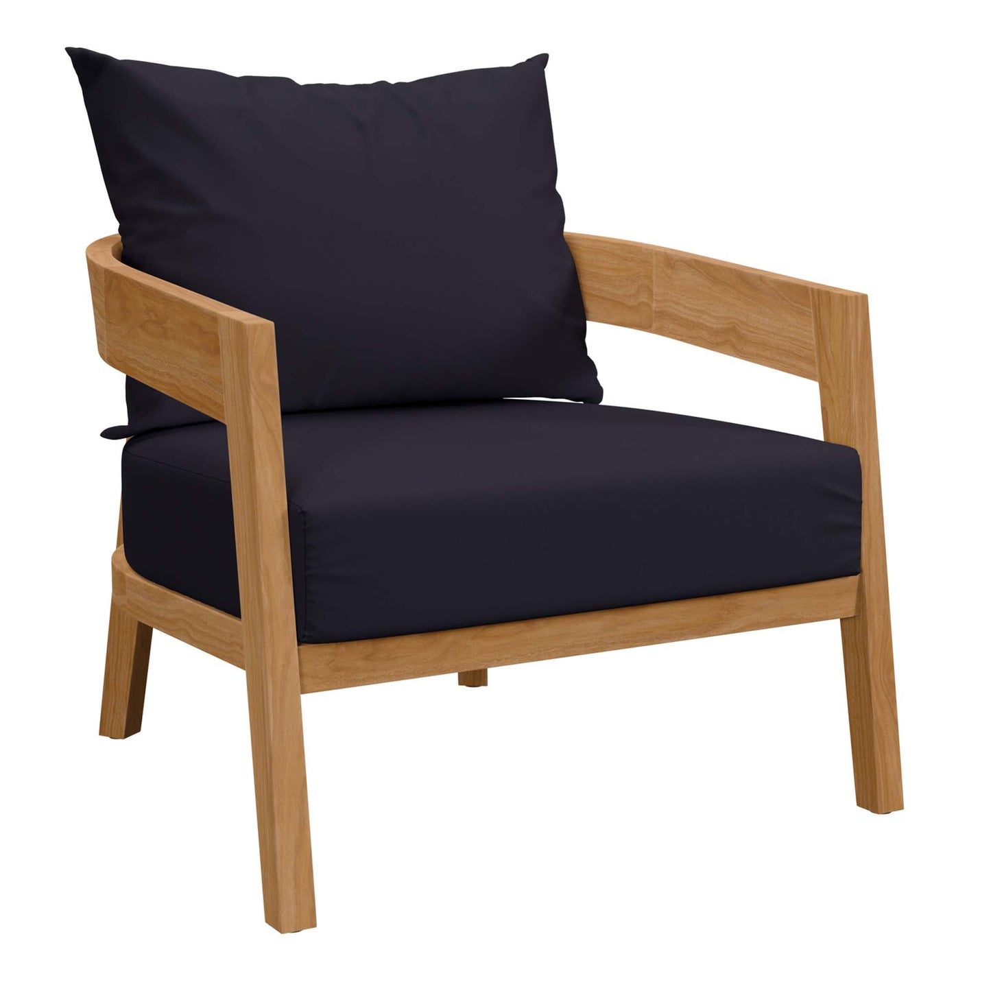 Modway Furniture Brisbane 3-Piece Teak Wood Outdoor Patio Set by Modway - EEI-5834-NAT-GRY