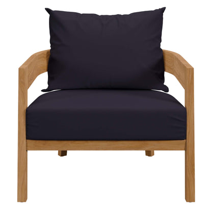 Modway Furniture Brisbane 3-Piece Teak Wood Outdoor Patio Set by Modway - EEI-5834-NAT-GRY