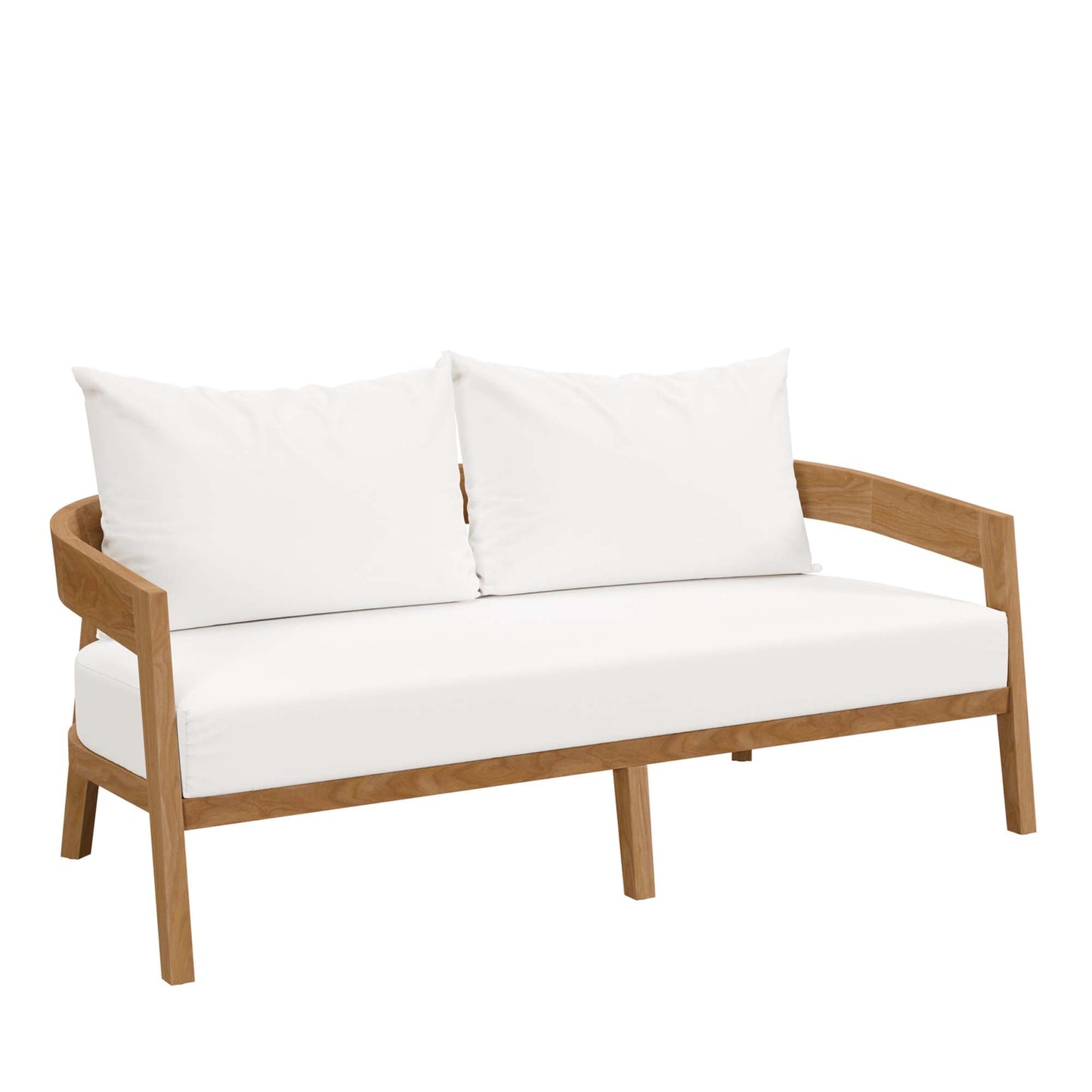 Modway Furniture Brisbane 3-Piece Teak Wood Outdoor Patio Set by Modway - EEI-5834-NAT-GRY