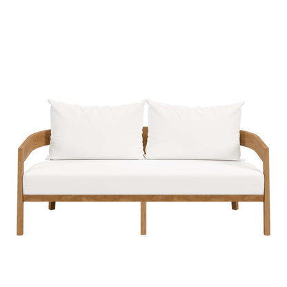 Modway Furniture Brisbane 3-Piece Teak Wood Outdoor Patio Set by Modway - EEI-5834-NAT-GRY