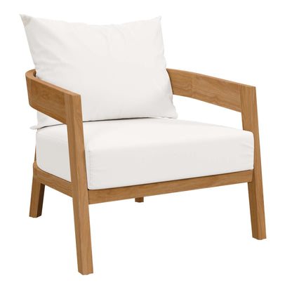Modway Furniture Brisbane 3-Piece Teak Wood Outdoor Patio Set by Modway - EEI-5834-NAT-GRY
