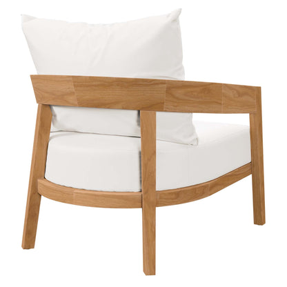 Modway Furniture Brisbane 3-Piece Teak Wood Outdoor Patio Set by Modway - EEI-5834-NAT-GRY