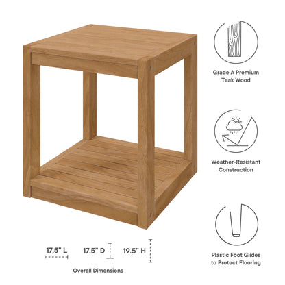 Modway Furniture Carlsbad 3-Piece Teak Wood Outdoor Patio Outdoor Patio Set - EEI-5838-NAT-GRY