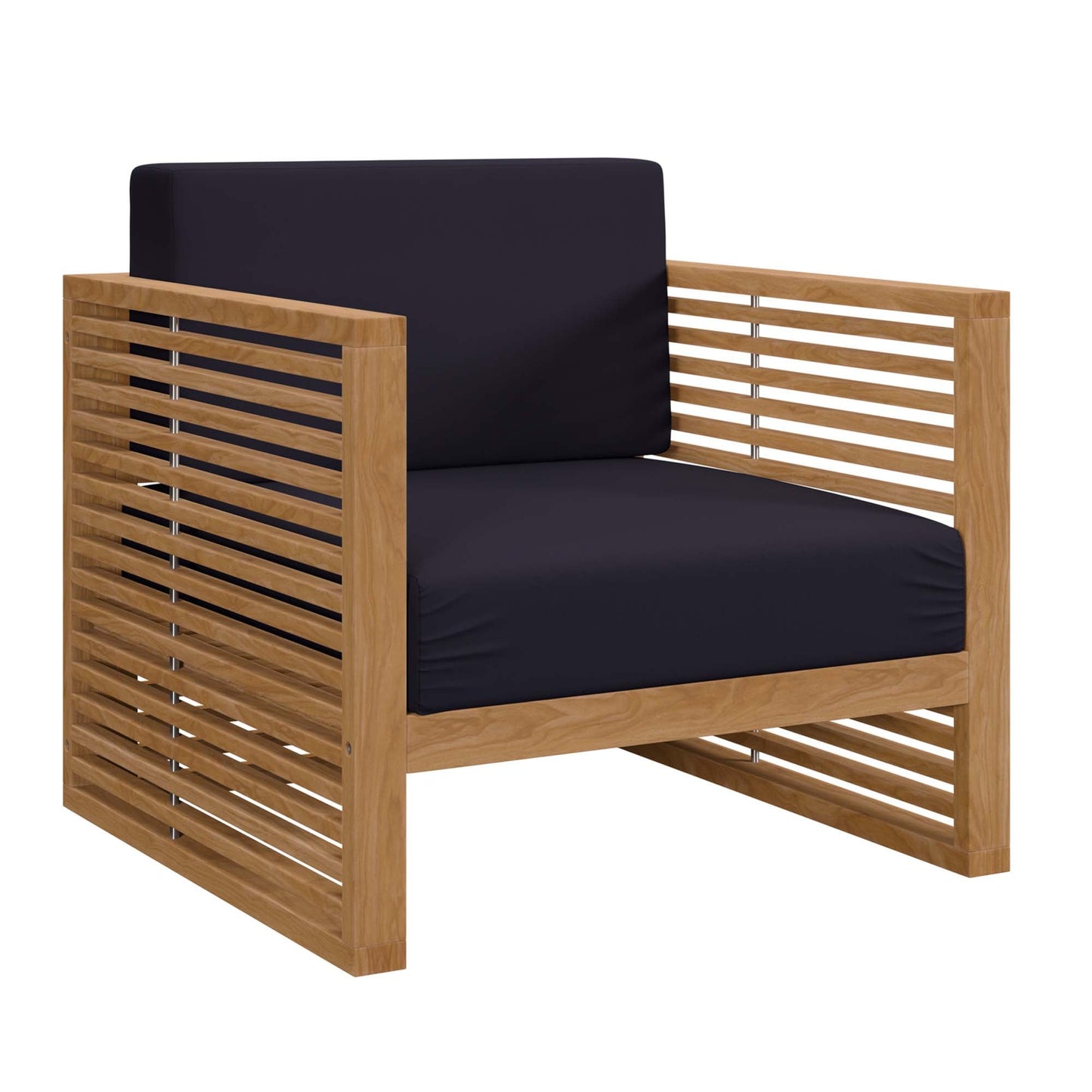 Modway Furniture Carlsbad 3-Piece Teak Wood Outdoor Patio Outdoor Patio Set - EEI-5838-NAT-GRY