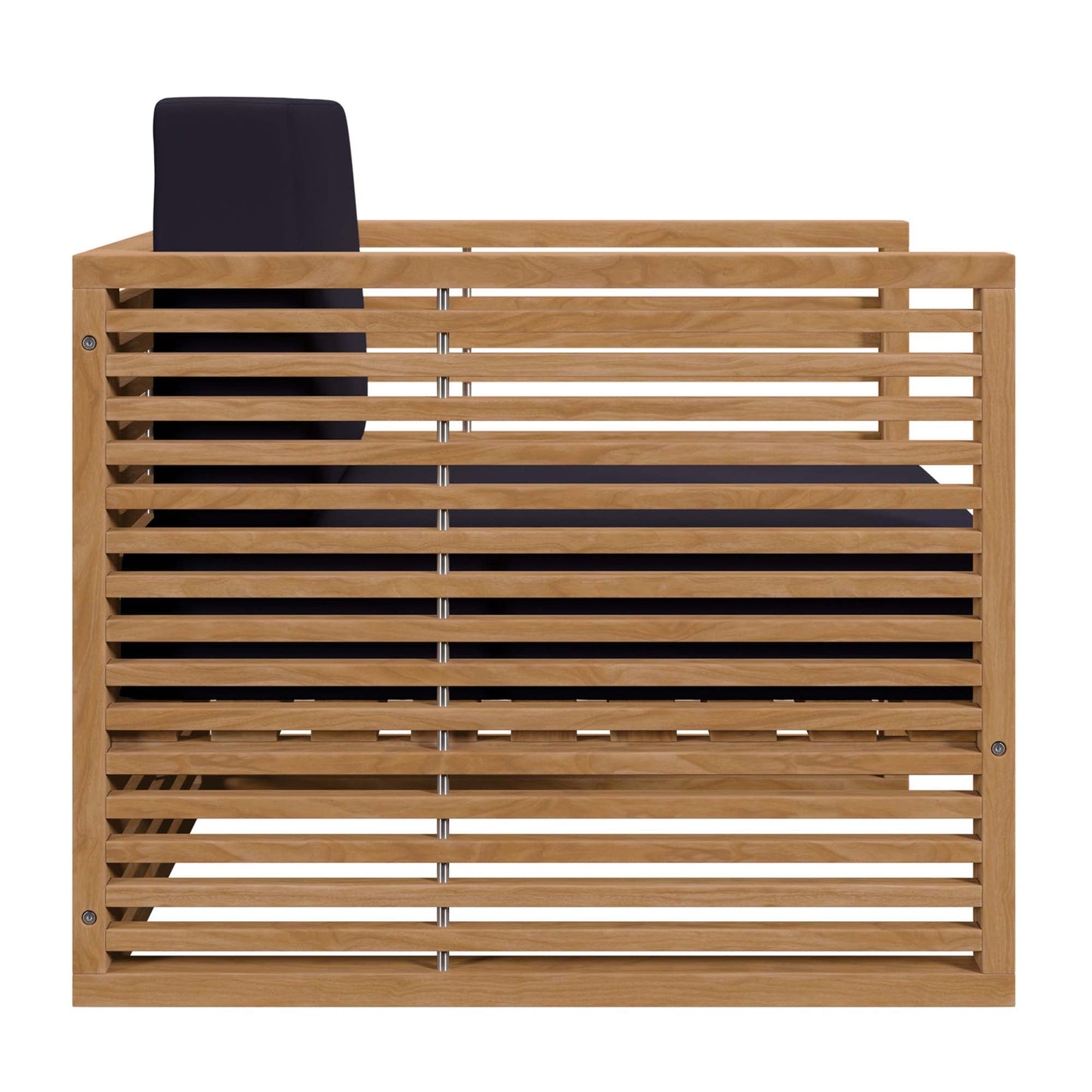 Modway Furniture Carlsbad 3-Piece Teak Wood Outdoor Patio Outdoor Patio Set - EEI-5838-NAT-GRY
