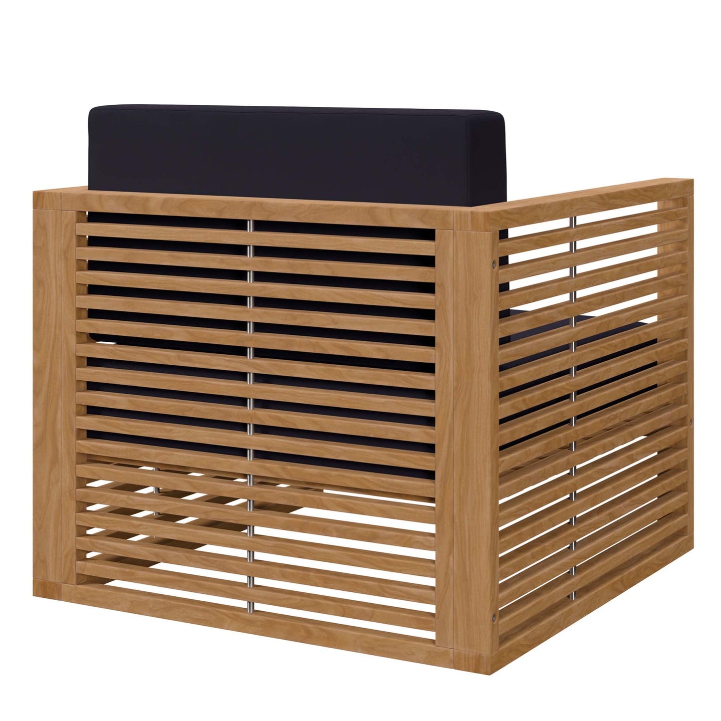 Modway Furniture Carlsbad 3-Piece Teak Wood Outdoor Patio Outdoor Patio Set - EEI-5838-NAT-GRY