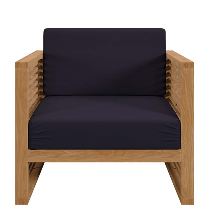 Modway Furniture Carlsbad 3-Piece Teak Wood Outdoor Patio Outdoor Patio Set - EEI-5838-NAT-GRY