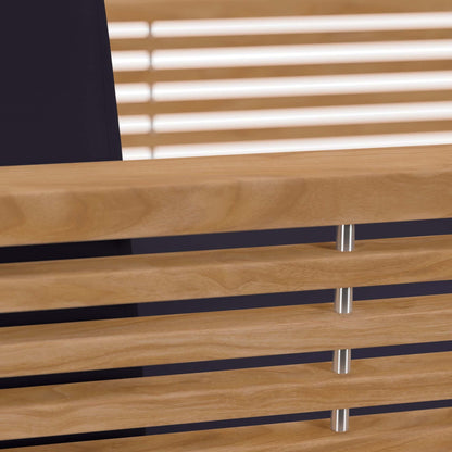 Modway Furniture Carlsbad 3-Piece Teak Wood Outdoor Patio Outdoor Patio Set - EEI-5838-NAT-GRY
