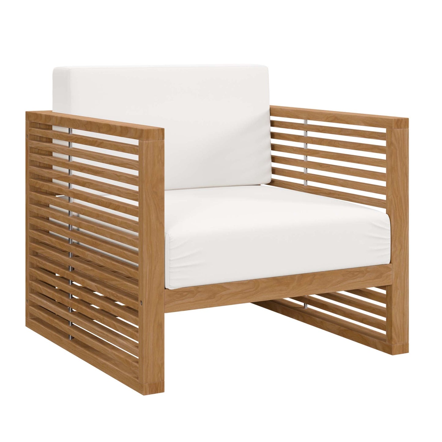 Modway Furniture Carlsbad 3-Piece Teak Wood Outdoor Patio Outdoor Patio Set - EEI-5838-NAT-GRY