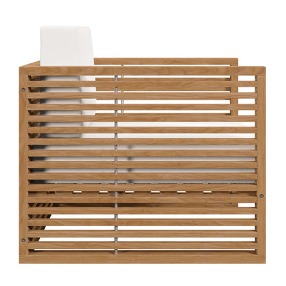 Modway Furniture Carlsbad 3-Piece Teak Wood Outdoor Patio Outdoor Patio Set - EEI-5838-NAT-GRY