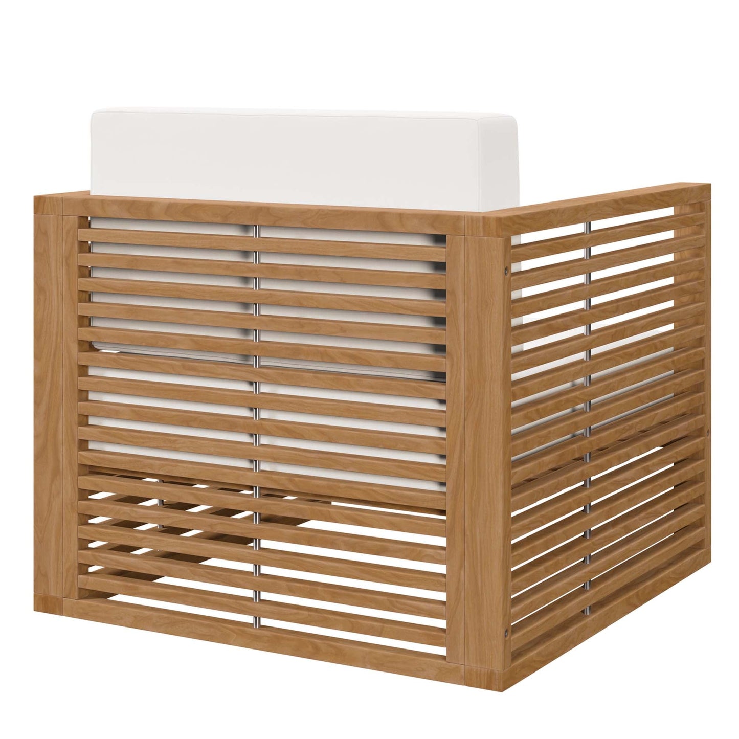 Modway Furniture Carlsbad 3-Piece Teak Wood Outdoor Patio Outdoor Patio Set - EEI-5838-NAT-GRY