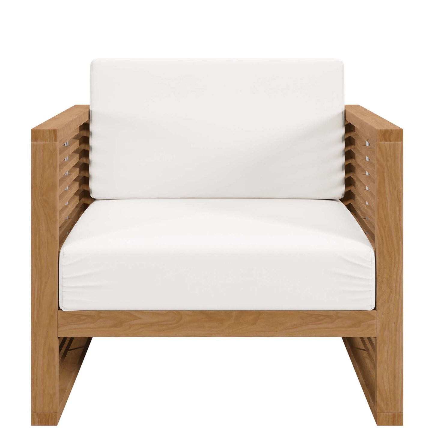 Modway Furniture Carlsbad 3-Piece Teak Wood Outdoor Patio Outdoor Patio Set - EEI-5838-NAT-GRY