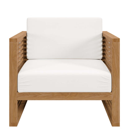 Modway Furniture Carlsbad 3-Piece Teak Wood Outdoor Patio Outdoor Patio Set - EEI-5838-NAT-GRY